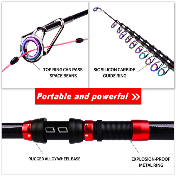 Carbon Fiber Fishing Rod Portable Superhard Telescopic Fishing