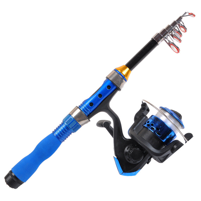 carbon fiber collapsible fishing rod Carbon Fiber Portable Fishing Rod Telescopic Fishing Pole Gift For Father, Black / 66.93 inch