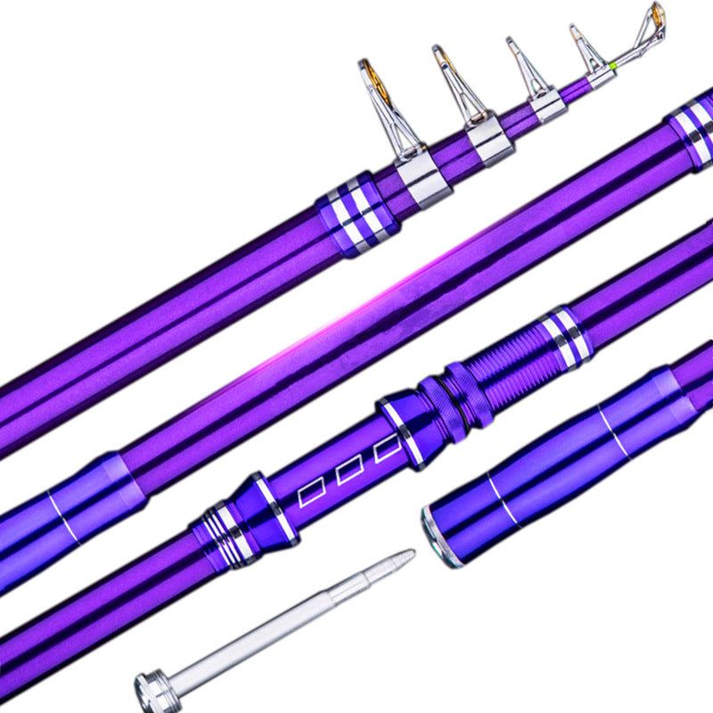 Purple Sea Rod Metal Wheel Seat Sea Pole With Ground Inserted Far