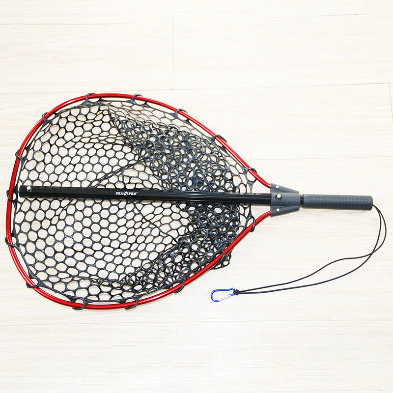 extendable pole fishing net Portable Lightweight Fishing Net Mesh Foldable Handle Telescopic Pole Gift For Him, 19.69 inch