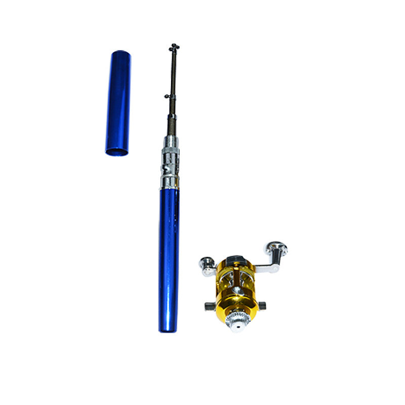Yirtree Portable Pen Reel Combo for Kids,Mini Outdoor Pocket Fish Pen Shape  Fishing Rod Aluminum Alloy Fishing Pole ,Telescopic Aluminum Alloy Fishing